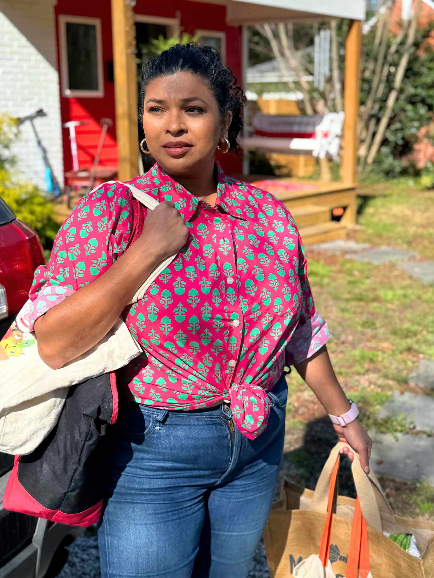 Pink Peppercorn Button-Up Shirt