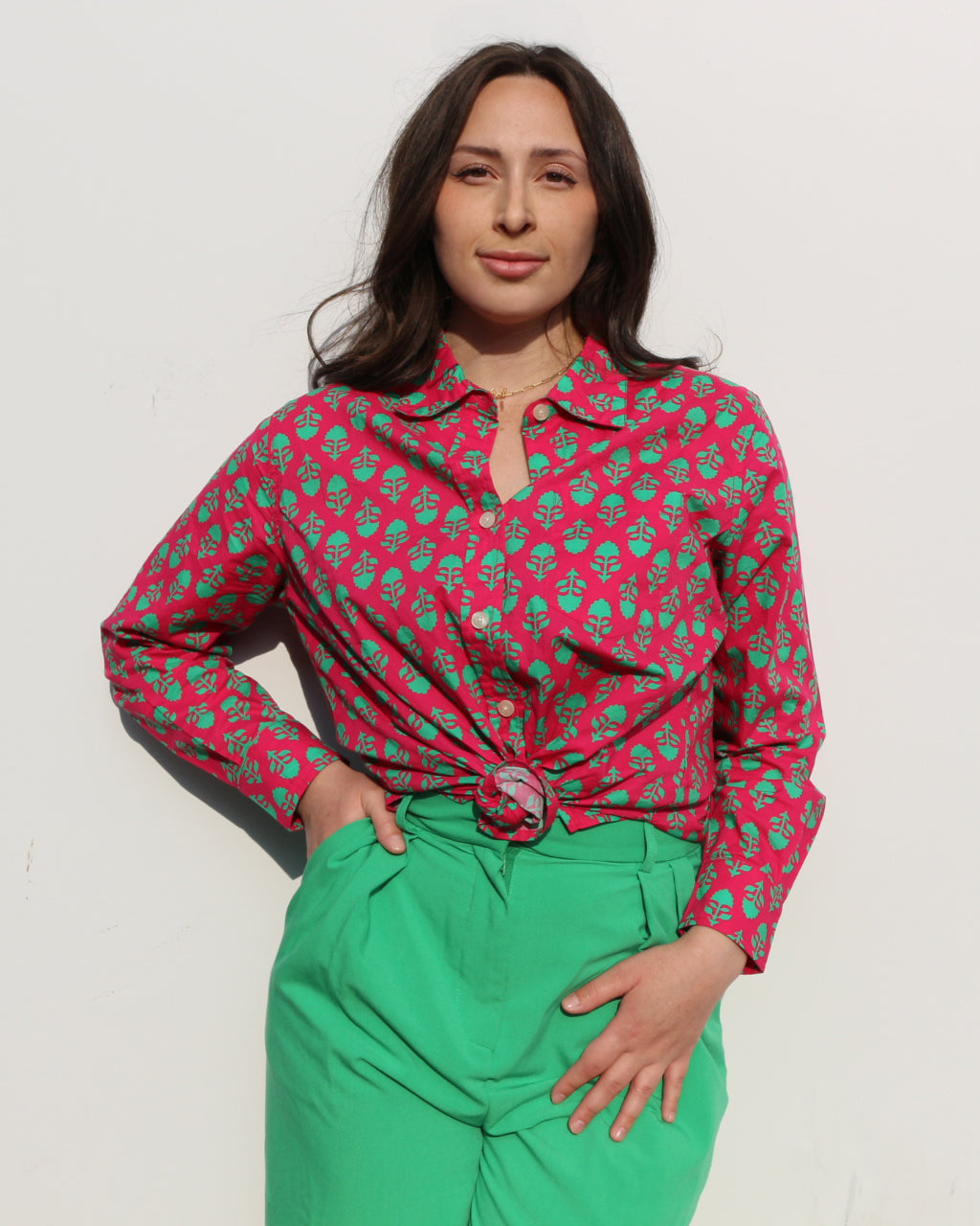 Pink Peppercorn Button-Up Shirt